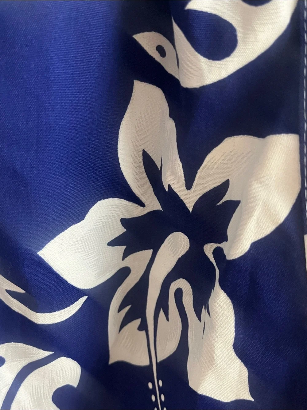 NWT Bali Unisex Hawaiian Floral Shorts Side Pocket Blue & White Cotton Blend Med